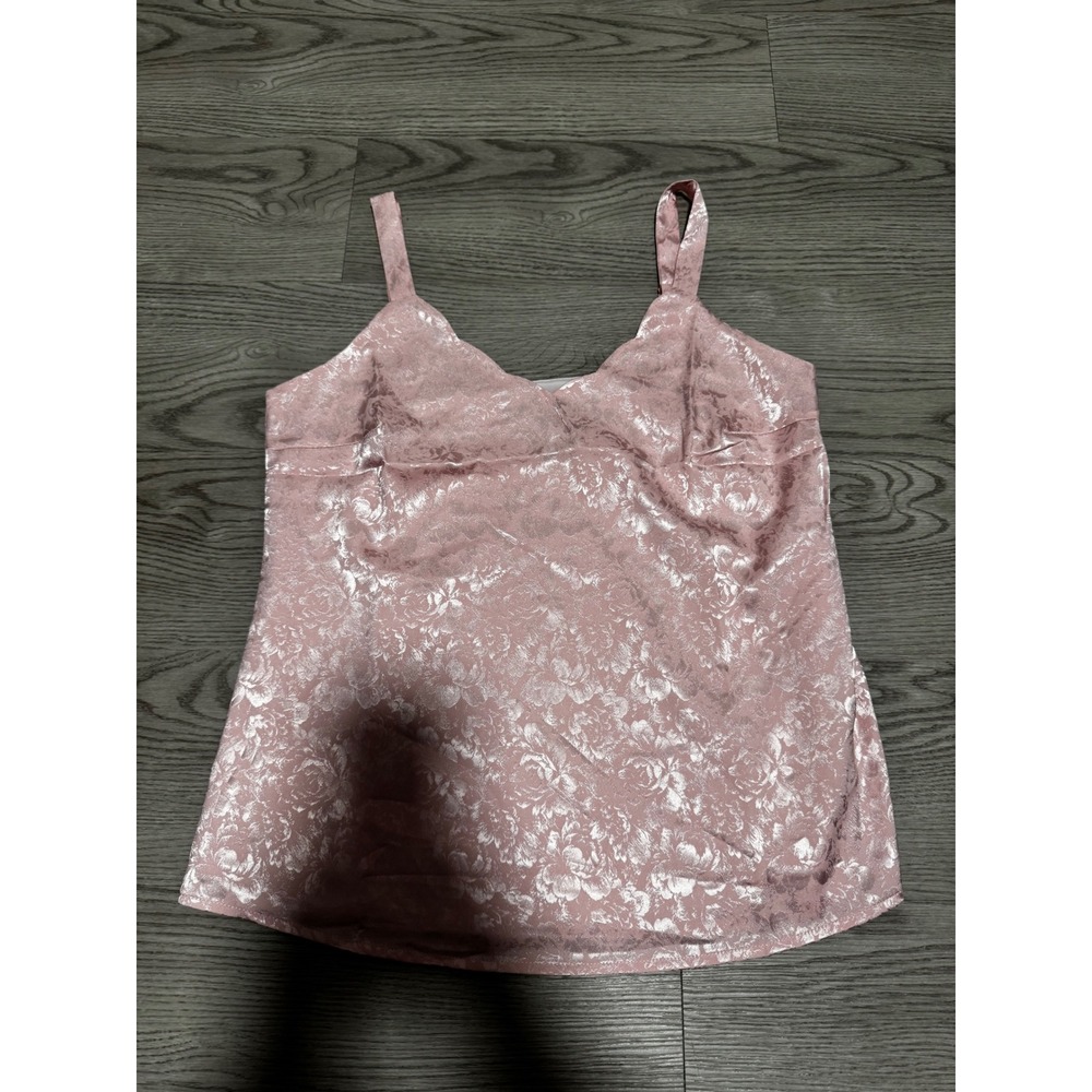 Vintage Colleen Lopez Pink‎ Floral Jacquard Cami Top Sleeveless Blouse Tank XS